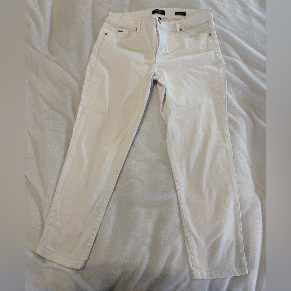 Nine West White Denim Skinny Ankle Jeans